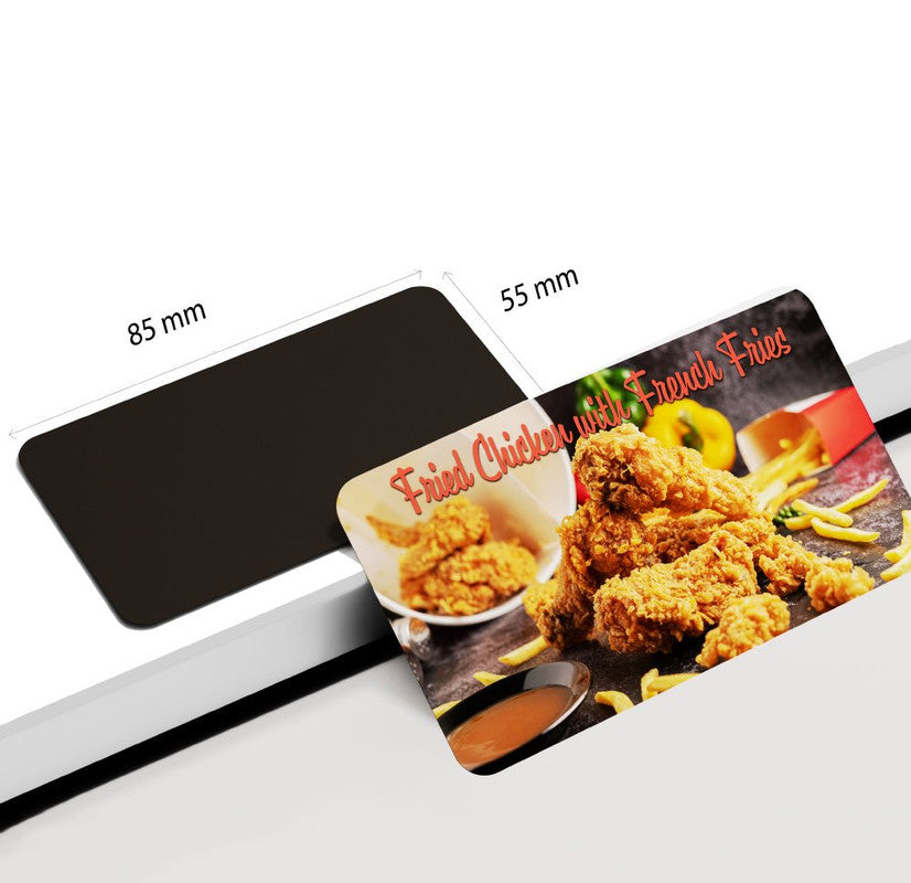 dhcrafts Rectangular Rubber Fridge Magnet Multicolor Food Fried Chicken With French Fries D2 Rectangular Design Pack of 1 (8.6cm x 5.4cm)